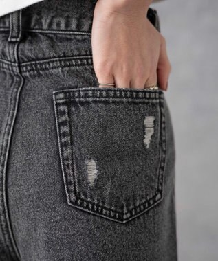 WEGO ダメージデニムショートパンツ ブラックその他