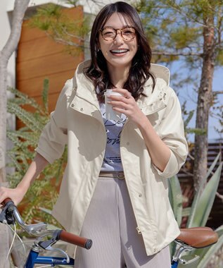 Tiaclasse 【テフロン加工・撥水・花粉ガード】マウンテンパーカー アイボリー