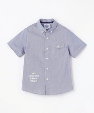 J.PRESS KIDS 【110-130cm】ロゴプリント チェックシャツ ネイビー系3