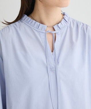 Green Parks ２ｗａｙフリルハイネックブラウス Sax