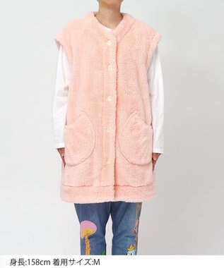 tsumori chisato SLEEP ツモリチサト ベスト フリ－ス素材(本体) あったか フレンチ袖 ルームウェア レディース URW130 /ワコール ピンク