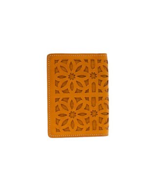 genten カットワーク パスケース イエロー