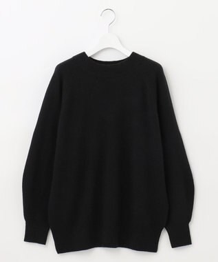 自由区 L 【洗える】ウールカシミヤブレンド ボートネックプルオーバー ブラック系