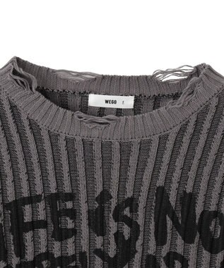 WEGO クラッシュリブBIGニットプルオーバー スミクロ