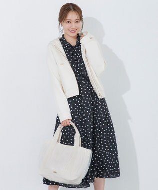 TOCCA GATHER TULLE TOTE キャンバストート アイボリー系