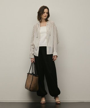 GRACE CONTINENTAL フードシャツ ストライプ