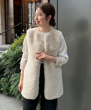 UNFILO サテン レイヤードブラウス エクリュ