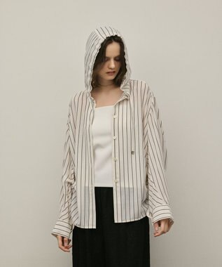 GRACE CONTINENTAL フードシャツ ストライプ