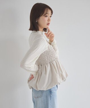 earth music&ecology バルーンビスチェ Ecru