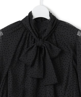 23区 【APPLAUDIR】シアードットフロッキー ボウタイリボンドレス ブラック系