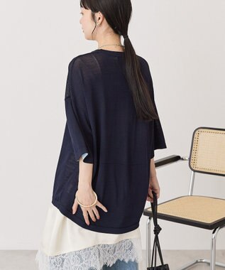 AMERICAN HOLIC 配色コクーンシルエットニット Dark Navy