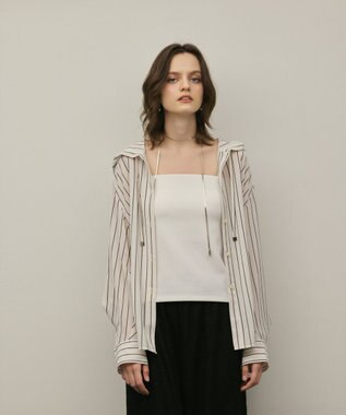 GRACE CONTINENTAL フードシャツ ストライプ