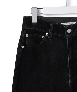 23区 【SLOW/一部店舗限定】フロッキーデニム ワイドパンツ ブラック系