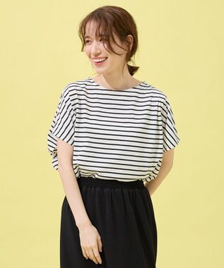 ANY 【洗濯機可/UVケア/接触冷感】フレンチスリーブロゴ・カラーTシャツ オフボーダー