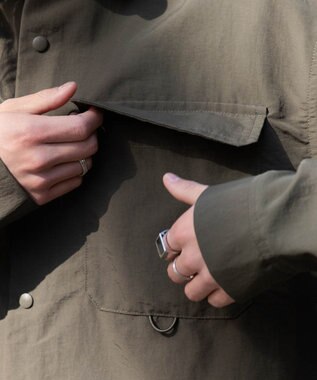 WEGO ナイロンメッシュポケットシャツ カーキ