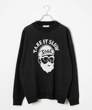 WEGO オーバーフィットジャガードプルオーバー 柄5