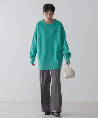 AMERICAN HOLIC サイドポケットロングニットプルオーバー Green