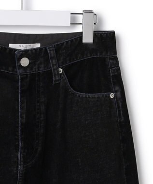 23区 【SLOW/一部店舗限定】フロッキーデニム ワイドパンツ ブラック系