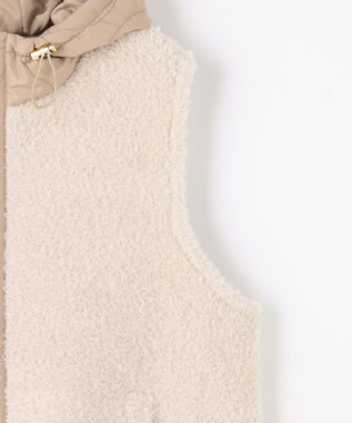 ANY L 【手洗い可】キルトコンビベスト ライトベージュ