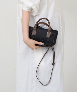 russet ナイロンジャガード2WAYミニショルダーバッグ（CE-1777） Trv-Black