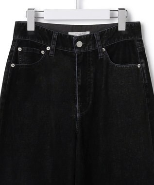 23区 【SLOW/一部店舗限定】フロッキーデニム ワイドパンツ ブラック系