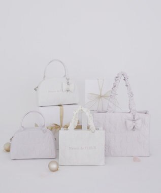 Maison de FLEUR リボンキルティング2Wayボストンバッグ Ivory