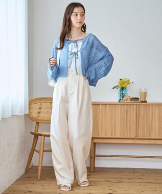 WEGO メッシュリボンカーディガン サックス
