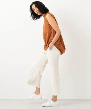 #Newans 【洗える】バックシャンデザインカットソー テラコッタ系