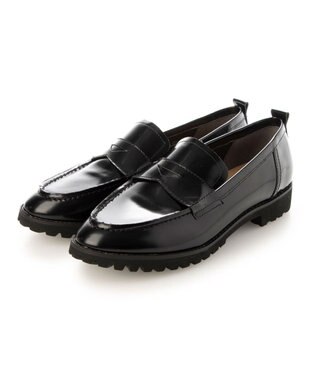 ing <ing>厚底デザインローファー ブラック