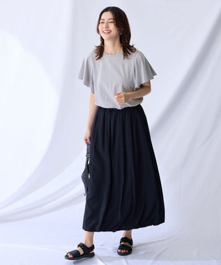 ANY L 【撥水/ウエストゴム】バルーンスカート ブラック