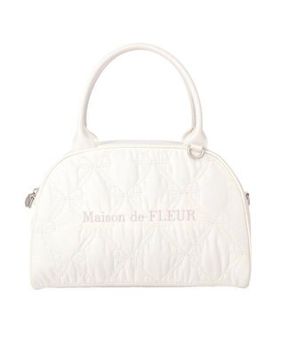 Maison de FLEUR リボンキルティング2Wayボストンバッグ Ivory