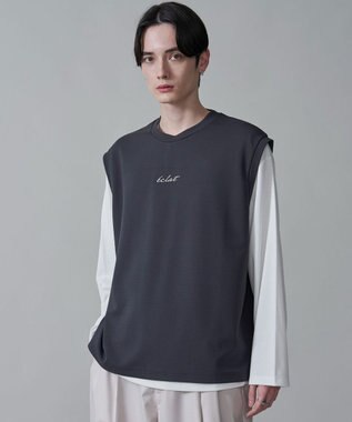 WEGO カルゼアンサンブルベスト（LS） ブラック中濃色