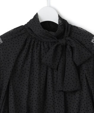 23区 【APPLAUDIR】シアードットフロッキー ボウタイリボンドレス ブラック系