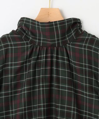 組曲 シアーツイルチェック ハイネックブラウス グリーン系9