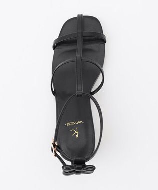 組曲 ナローベルト リボンサンダル ブラック系