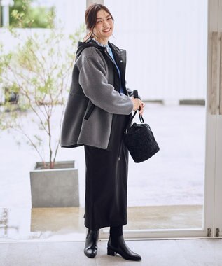 ANY 【LEE掲載】ボアコート チャコール×ブラック