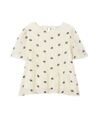 AMERICAN HOLIC 花柄刺繍シャーリングブラウス Off White