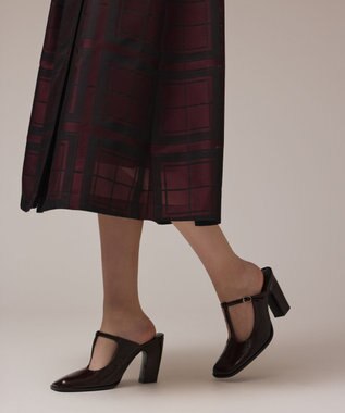 GRACE CONTINENTAL シャドーチェックワンピース ボルドー