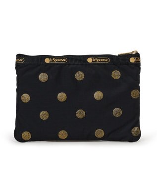 LeSportsac 3ZIP COSMETIC/ゴールドグリッタードッツ ゴールドグリッタードッツ