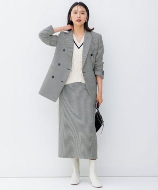 23区 【洗える】コットンリリー Vネック ベスト アイボリー系