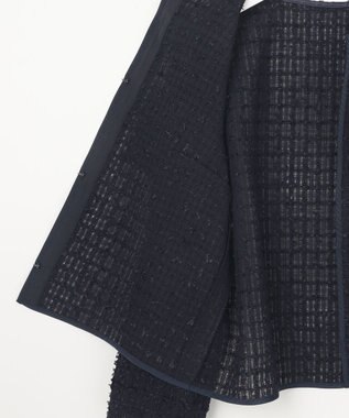 ANY SIS L リボンヤーンシアーツイード ジャケット ネイビー