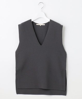 自由区 【洗える】コットンストレッチホールガーメント ベスト グレー系