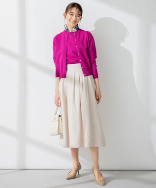 組曲 【8色展開・アンサンブル対応】ブーケカラーカーディガン パープル系