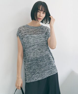 UNFILO リネンペーパー メッシュニット ベスト