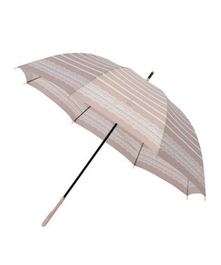 MOONBAT 【雨傘】ランバン　オン　ブルー (LANVIN en Bleu) ボーダー レース 長傘 ベージュ