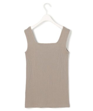 ICB 【WEB限定カラーあり・洗える】 ブロードステッチリブ タンクトップ クリームブラウンラメ系