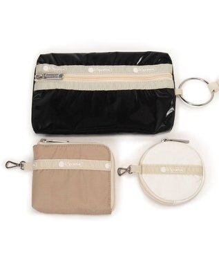 LeSportsac MULTI POUCH WRISTLET/ベージュ/ブラックシャイン/メレンゲ ベージュ/ブラックシャイン/メレンゲ