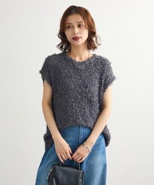 Green Parks ・ｓｗｉｎｇ　ｂｙ　チュールヤーンワイドプルオーバー Charcoal Gray