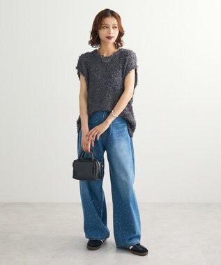 Green Parks ・ｓｗｉｎｇ　ｂｙ　チュールヤーンワイドプルオーバー Charcoal Gray