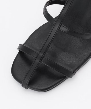 組曲 ナローベルト リボンサンダル ブラック系